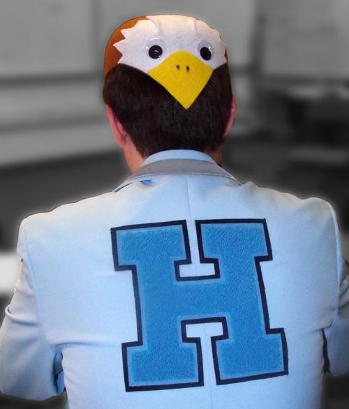 Alum Riley Fitzgerald was known for his school spirit and eagle-inspired garb, which he has passed on to his sisters.