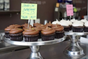 Cupcakes are from The Coffee Shop. The cafe was featured on Food Networks Cupcake Wars.