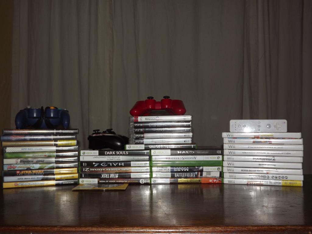 This is a collection of various video games spanning multiple consoles. These games were procured over numerous years. 