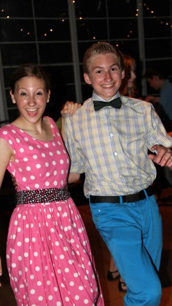 Juniors Karley MacArthur and Bennett Wood swing dancing at a local dance club. 