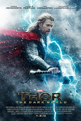 Thor 2 movie poster. The poster features Thor, God of Thunder.
