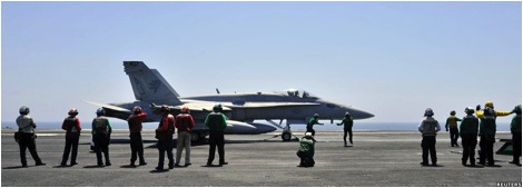 One of the aircraft carriers used by the U.S. These planes included resources such as food, water, and shelter. 