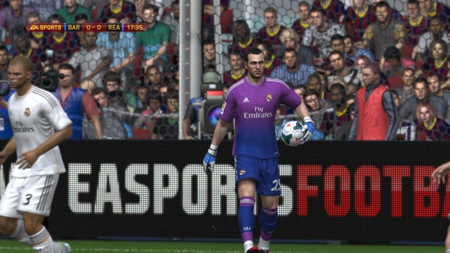 A screenshot from the PS4 version of FIFA 14, the most popular sports game in the world. In it, players can play as a wide selection of real-life teams and players. 
FIFA 14 © EA Sports. Photo courtesy of Connor Lowe.