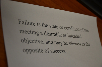 Failure might have a definition but it still cant stop us from achieving our goals in life. 