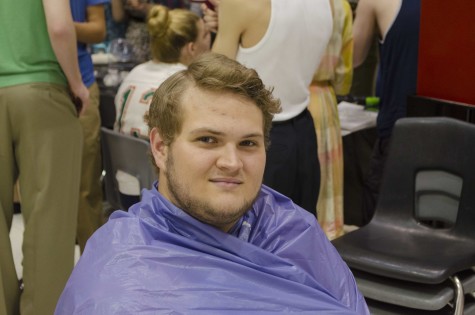 Junior Jason Wakely gets prepared for "The Pajama Game."