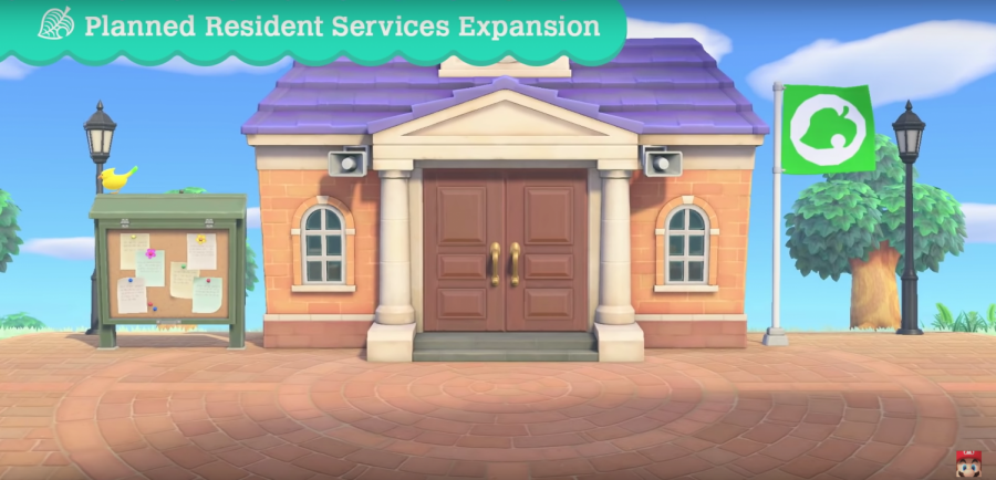 A photo from the Animal Crossing: New Horizons Direct of the expanded resident services building.