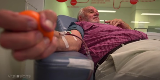 James Harrison donating his Golden Blood.