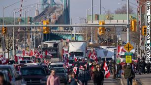 Several key points of crossing between Canada and America were blocked by the anti-mandate protests.