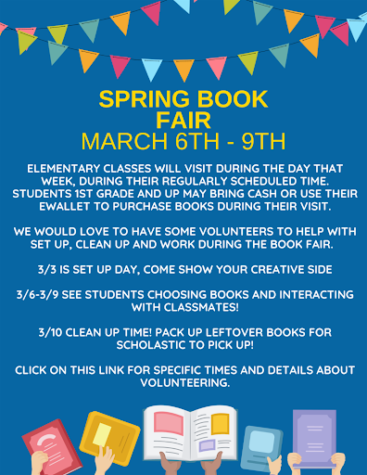 Volunteering at the spring book fair is a great way to help the school.