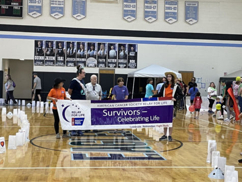 A photo of the survivors lap from last years Relay for Life.