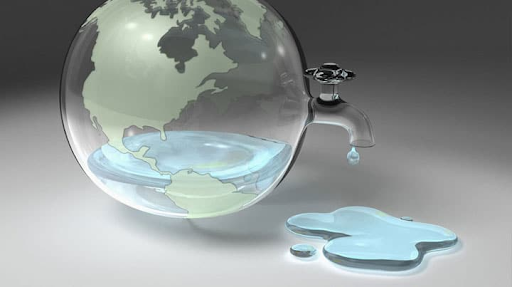 Glass-globe-faucet dripping out water.