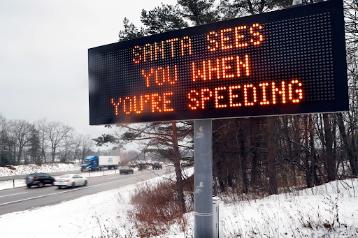 A holiday themed sign in Maine.