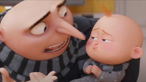 Gru and his son in a trailer for the new movie