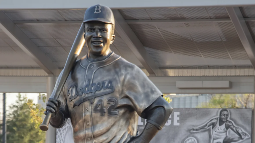 The Jackie Robinson statue that was destroyed.