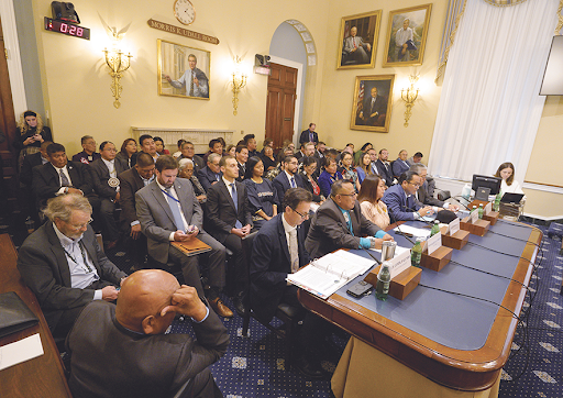 Leadership from the Navajo, Hopi, Yavapai-Apache, and San Juan Southern Paiute Native American tribes speak before U.S. House Natural Resources Subcommittee on Water, Wildlife and Fisheries at Congress in September.