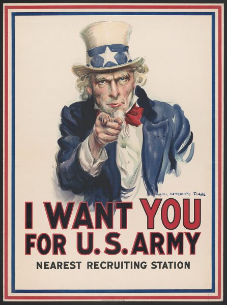 Uncle Sam of the I Want You poster, painted by James M. Flagg. 