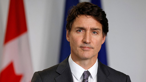 Justin Trudeau, the Canadian Prime Minister, during a press conference.