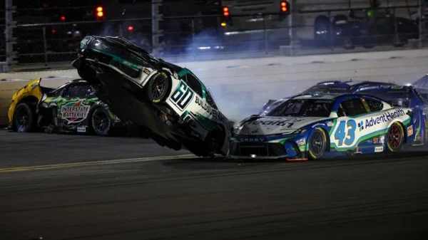 Next-Gen car crashing at the 2025 Daytona 500