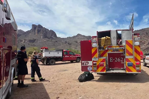 Officials from the Superstition Fire & Medical District at the rescue site.
