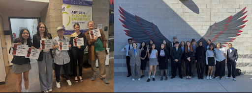 Image of the winners from the tournament (left) and the team (right).