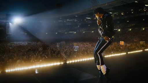 Image of Michael Jackson, played by Jafaar Jackson, performing.