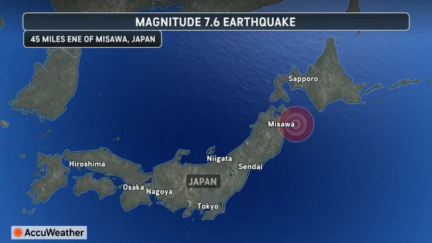 Image of the earthquake on Japan’s northeast side.
